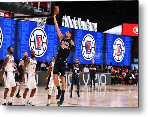 Nba Pro Basketball Metal Print featuring the photograph Orlando Magic v Los Angeles Clippers by Jesse D. Garrabrant
