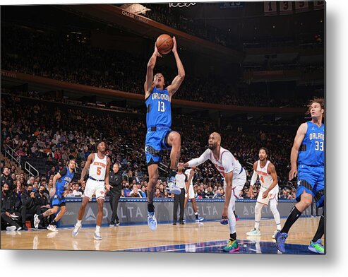 Nba Pro Basketball Metal Print featuring the photograph Orlando Magic v New York Knicks by Jesse D. Garrabrant