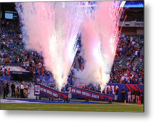 Firework Display Metal Print featuring the photograph NFL: AUG 11 Preseason - Steelers at Giants #33 by Icon Sportswire