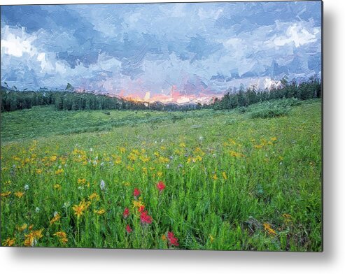 Nature Metal Print featuring the digital art Spring is Here #33 by TintoDesigns