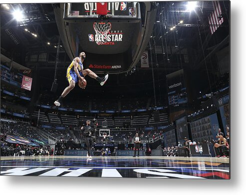 Cassius Stanley Metal Print featuring the photograph 2021 NBA All-Star - AT&T Slam Dunk Contest by Nathaniel S. Butler