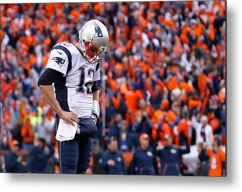 Playoffs Metal Print featuring the photograph AFC Championship - New England Patriots v Denver Broncos #4 by Christian Petersen