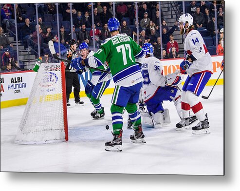 Celebration Metal Print featuring the photograph AHL: NOV 25 Utica Comets at Laval Rocket #4 by Icon Sportswire