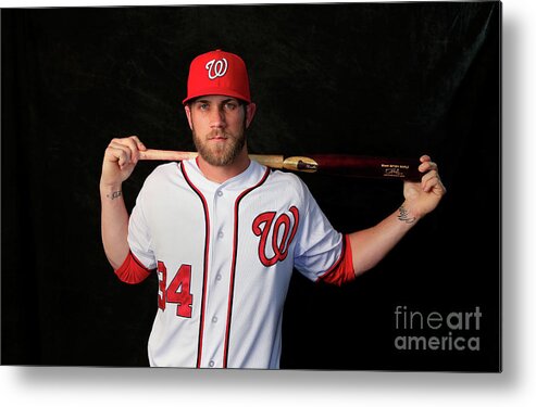 Media Day Metal Print featuring the photograph Bryce Harper by Rob Carr