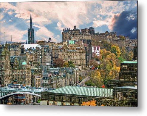 City Of Edinburgh Metal Print featuring the digital art City of Edinburgh Scotland by SnapHappy Photos