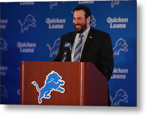 People Metal Print featuring the photograph Detroit Lions Introduce Matt Patricia #4 by Gregory Shamus