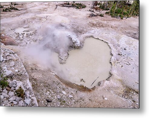 Usa Metal Print featuring the photograph Hot Spring And Geiser In Yellowstone National Par #4 by Alex Grichenko