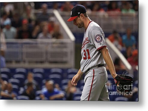 Second Inning Metal Print featuring the photograph Max Scherzer by Mike Ehrmann