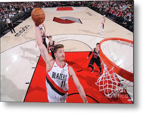 Meyers Leonard Metal Print featuring the photograph Meyers Leonard by Sam Forencich