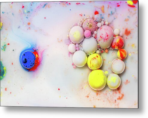 Bubbles Metal Print featuring the photograph Colorful artistic abstract background bubble painting art #5 by Michalakis Ppalis