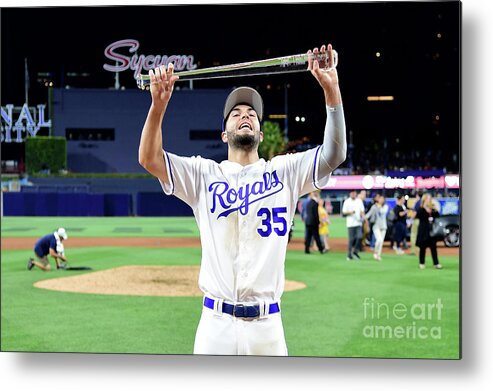Three Quarter Length Metal Print featuring the photograph Eric Hosmer by Harry How
