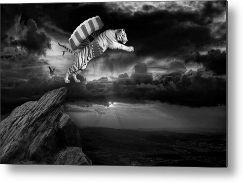 Tiger Metal Print featuring the mixed media Freedom To Be #5 by Marvin Blaine