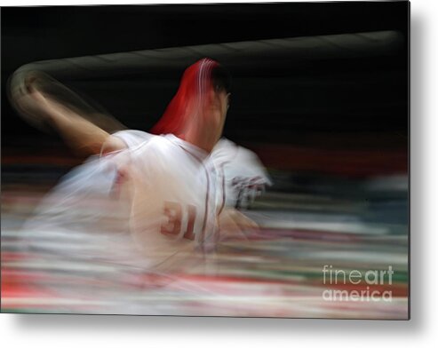 Working Metal Print featuring the photograph Max Scherzer #5 by Patrick Smith