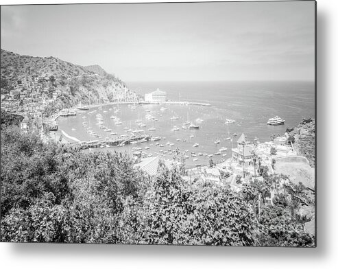 2017 Metal Print featuring the photograph Catalina Island Avalon Bay Black and White Picture #6 by Paul Velgos