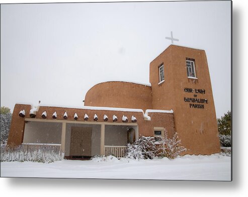 Taos Metal Print featuring the photograph Our Lady of Guadalupe Catholic Church #6 by Elijah Rael