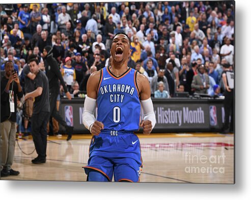 Russell Westbrook Metal Print featuring the photograph Russell Westbrook #6 by Garrett Ellwood
