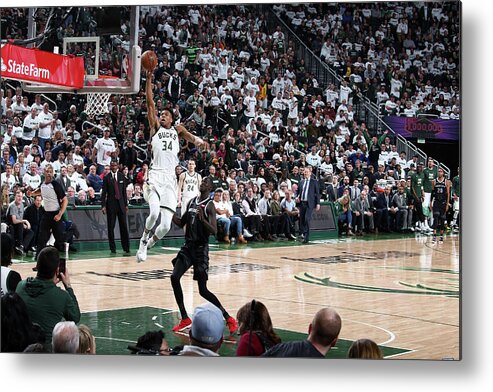 Playoffs Metal Print featuring the photograph Giannis Antetokounmpo by Nathaniel S. Butler