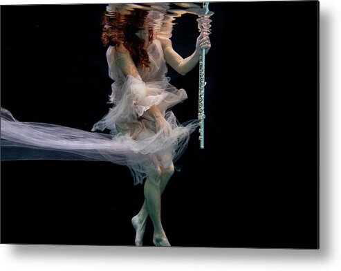 Nina Metal Print featuring the photograph Nina underwater for the Hydroflute project by Dan Friend