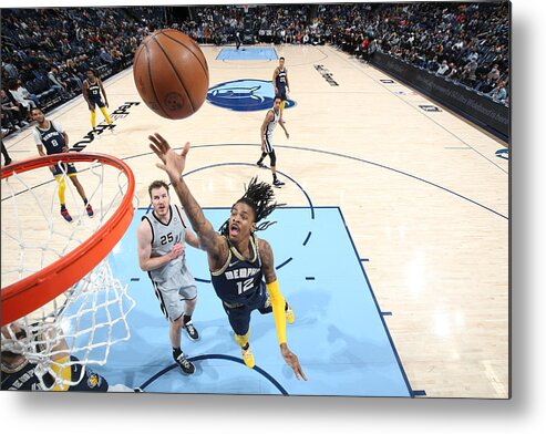 Ja Morant Metal Print featuring the photograph San Antonio Spurs v Memphis Grizzlies #7 by Joe Murphy