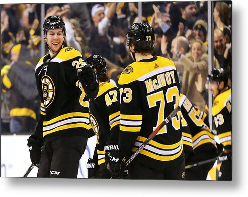 Shooting At Goal Metal Print featuring the photograph Winnipeg Jets v Boston Bruins #7 by Maddie Meyer