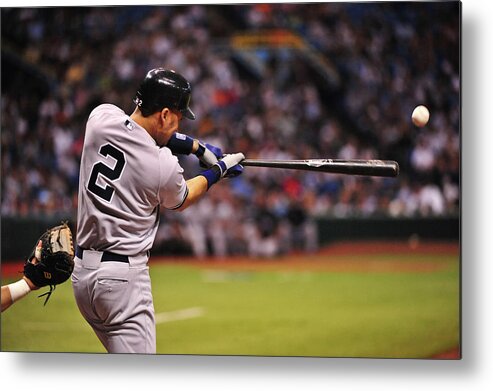 People Metal Print featuring the photograph Derek Jeter #8 by Ronald C. Modra/sports Imagery