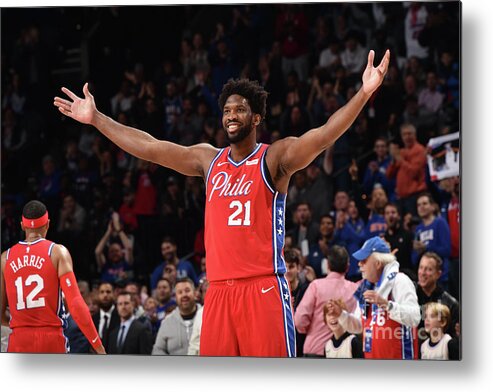 Joel Embiid Metal Print featuring the photograph Joel Embiid by David Dow