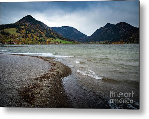 Schliersee Metal Print featuring the photograph A autumn day at the lake by Hannes Cmarits