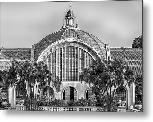 San Diego Metal Print featuring the photograph A Botanical Building Monochrome by Joseph S Giacalone
