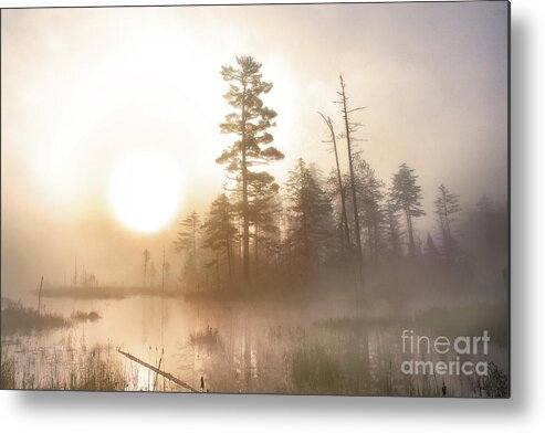 Adirondack Mountains Metal Print featuring the photograph A foggy Adirondack morning by Rehna George