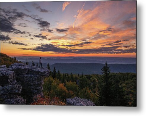 Dolly Sods Wilderness Metal Print featuring the photograph A Man at Dolly Sods Wilderness by Jaki Miller