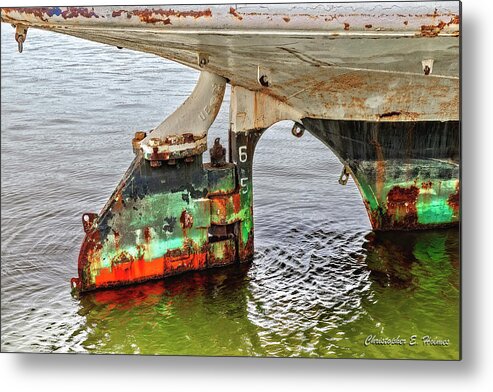 Boat Metal Print featuring the photograph A Rudder Of Many Colors by Christopher Holmes