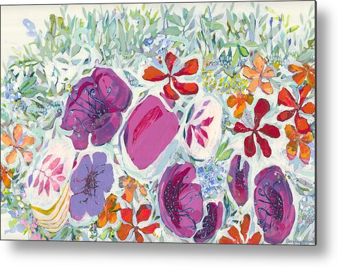 Abstract Metal Print featuring the painting A Smattering of Spring by Claire Desjardins