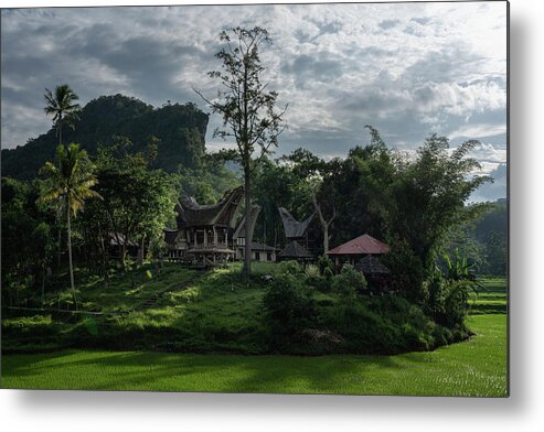 Toraja Metal Print featuring the photograph A village in the Toraja highlands by Anges Van der Logt