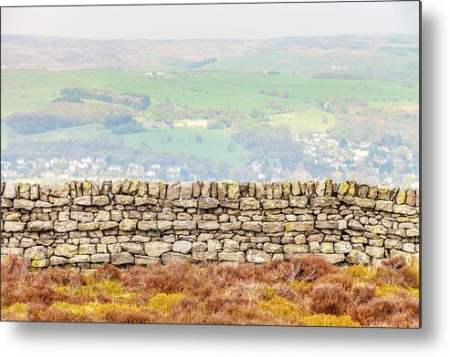 Nature Metal Print featuring the photograph A Wall on Ilkley Moor by W Chris Fooshee