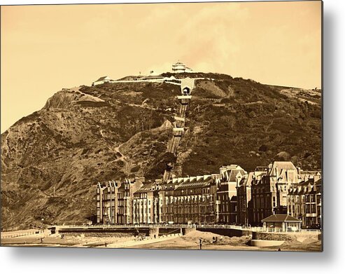 Aberystwyth Metal Print featuring the photograph ABERYSTWYTH. Constitution Hill and Victoria Terrace. by Lachlan Main