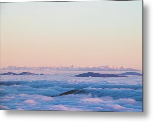 Transportation Metal Print featuring the photograph Above clouds and sunset - High Tatras, Slovakia by Vaclav Sonnek