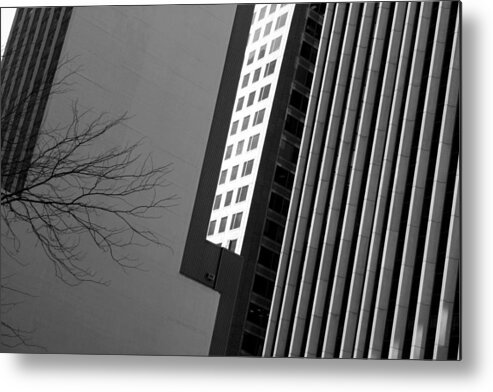 Architecture Metal Print featuring the photograph Abstract Architectural Lines Black White by Patrick Malon
