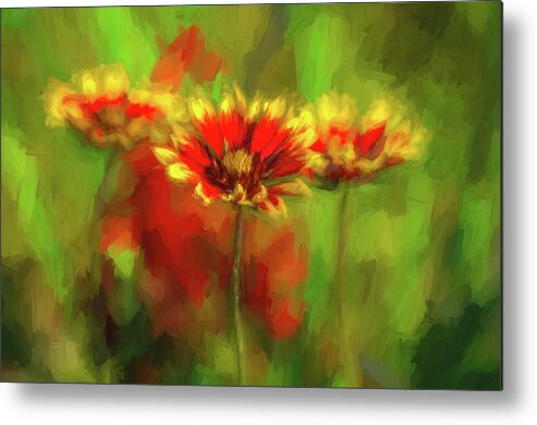 Nature Metal Print featuring the photograph Abstract Wildflowers by Linda Shannon Morgan