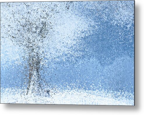 Winter Metal Print featuring the mixed media Abstract Winter Scene by Alex Mir