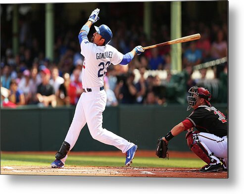 Los Angeles Dodgers Metal Print featuring the photograph Adrian Gonzalez by Brendon Thorne