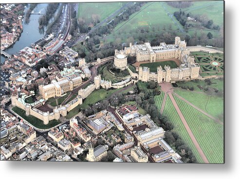 Outdoors Metal Print featuring the photograph Aerial photo Castle by Martin Brewster