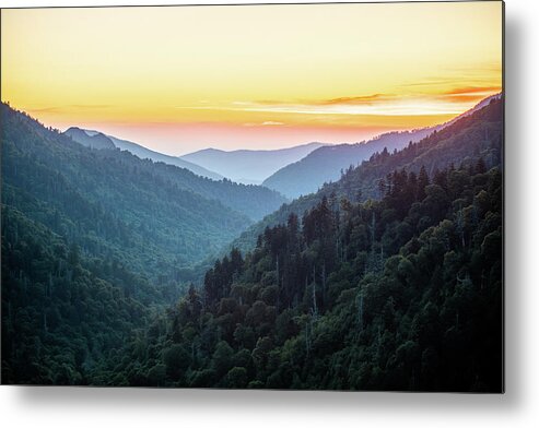 Smoky Metal Print featuring the photograph After Sunset in the Smokies by Cris Ritchie