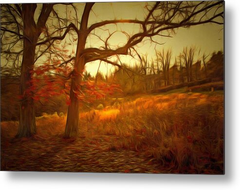 Sunset Metal Print featuring the mixed media Afternoon in the Meadow by Christopher Reed