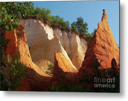 Rustrel Metal Print featuring the photograph Afternoon Sun in le Colorado Ochre by Bob Phillips