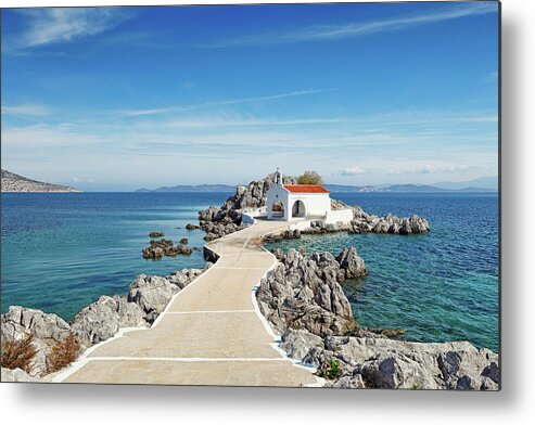 Agios Metal Print featuring the photograph Agios Isidoros in Chios, Greece by Constantinos Iliopoulos