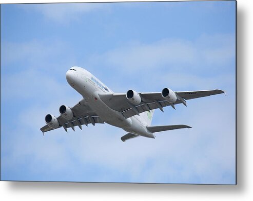 Plane Metal Print featuring the photograph Airbus A380 at Farnborough International Airshow, July 2008 by Ian Middleton