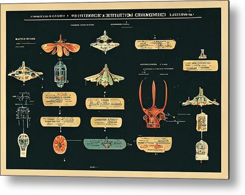 Alien Metal Print featuring the digital art Alien Insects #1 by Nickleen Mosher