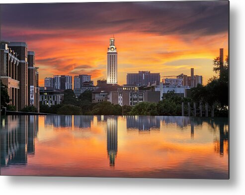 University Of Texas Metal Print featuring the photograph Alight On Campus by Slow Fuse Photography