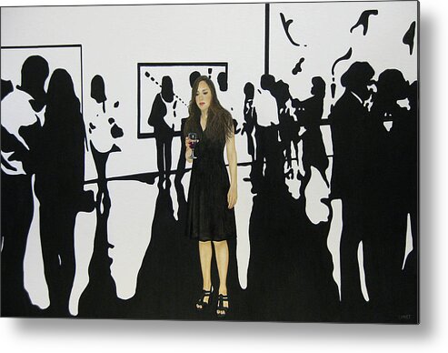 Alone In A Crowded Room Metal Print featuring the painting Alone In A Crowded Room by Lynet McDonald