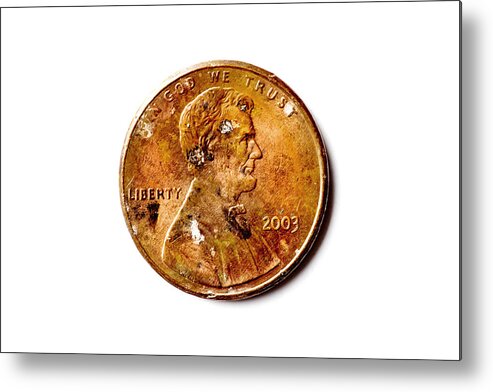 Coin Metal Print featuring the photograph American Penny Coin by Joseph Clark